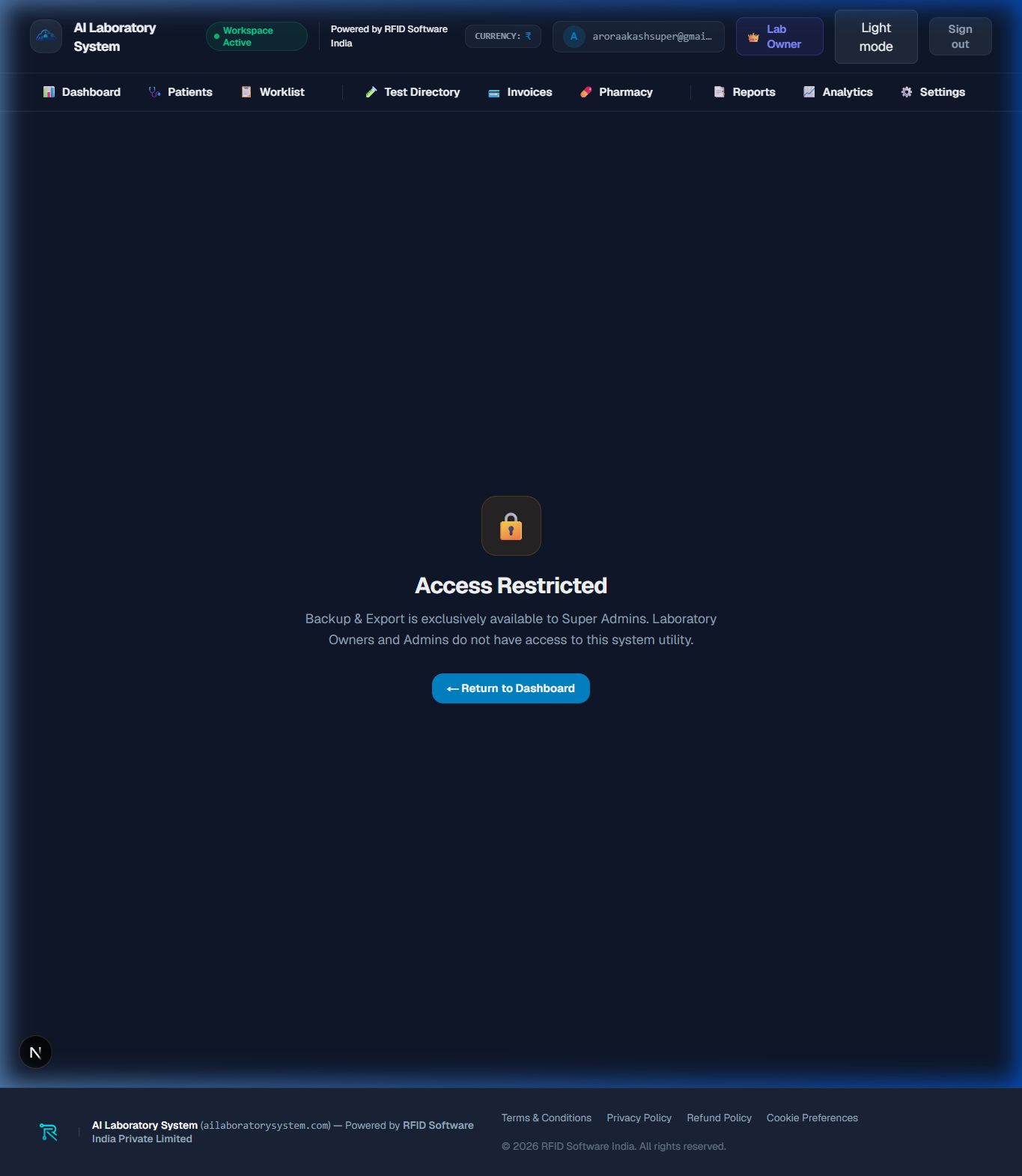 Backup & Export Dark Mode