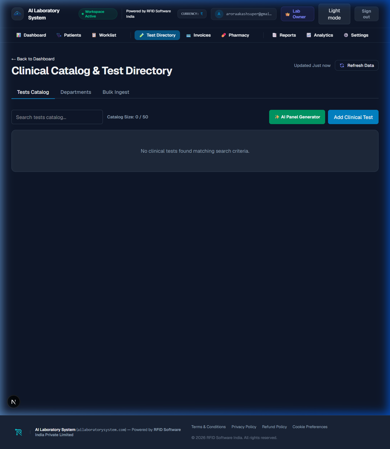 Test Catalog Dark Mode