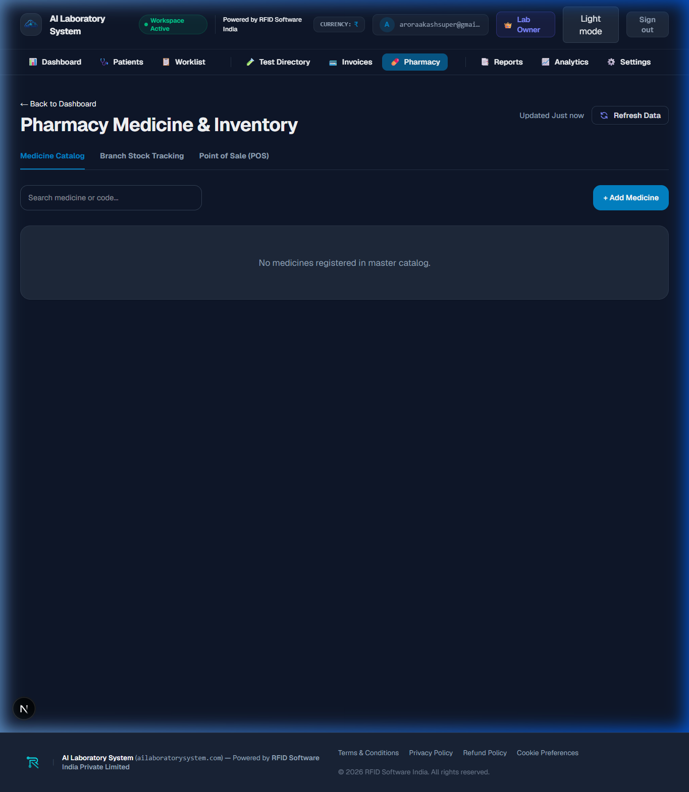 Pharmacy Inventory Dark Mode