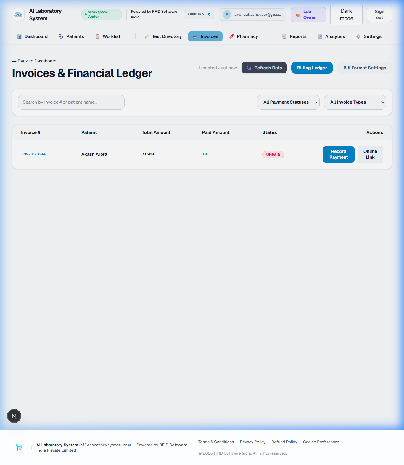 Invoices Light Mode