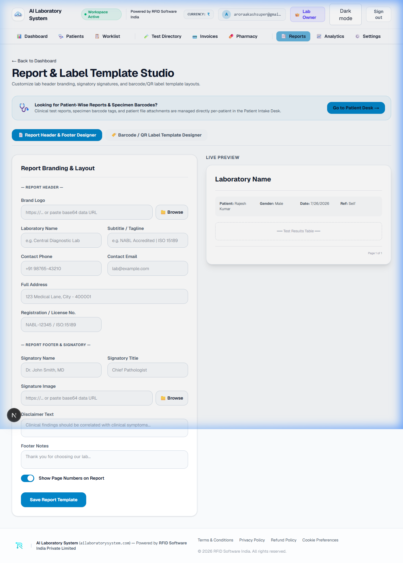 Diagnostic Reports Light Mode