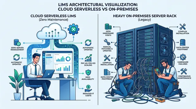 Cloud Serverless LIMS vs Heavy On-Premises Server Hardware Infrastructure