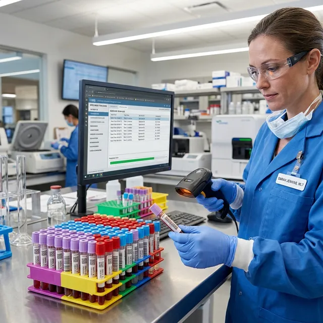 Specimen Accessioning and Barcode RFID Tube Tracking Module